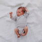 100% Certified Organic Cotton Rib Knit Baby Sleepsuit with Long Arms - Grey