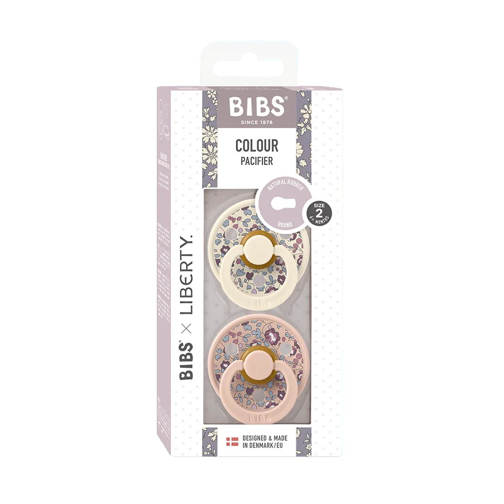 Bibs Round Natural Dummy Pacifier - Liberty Collection - Eloise/Blush