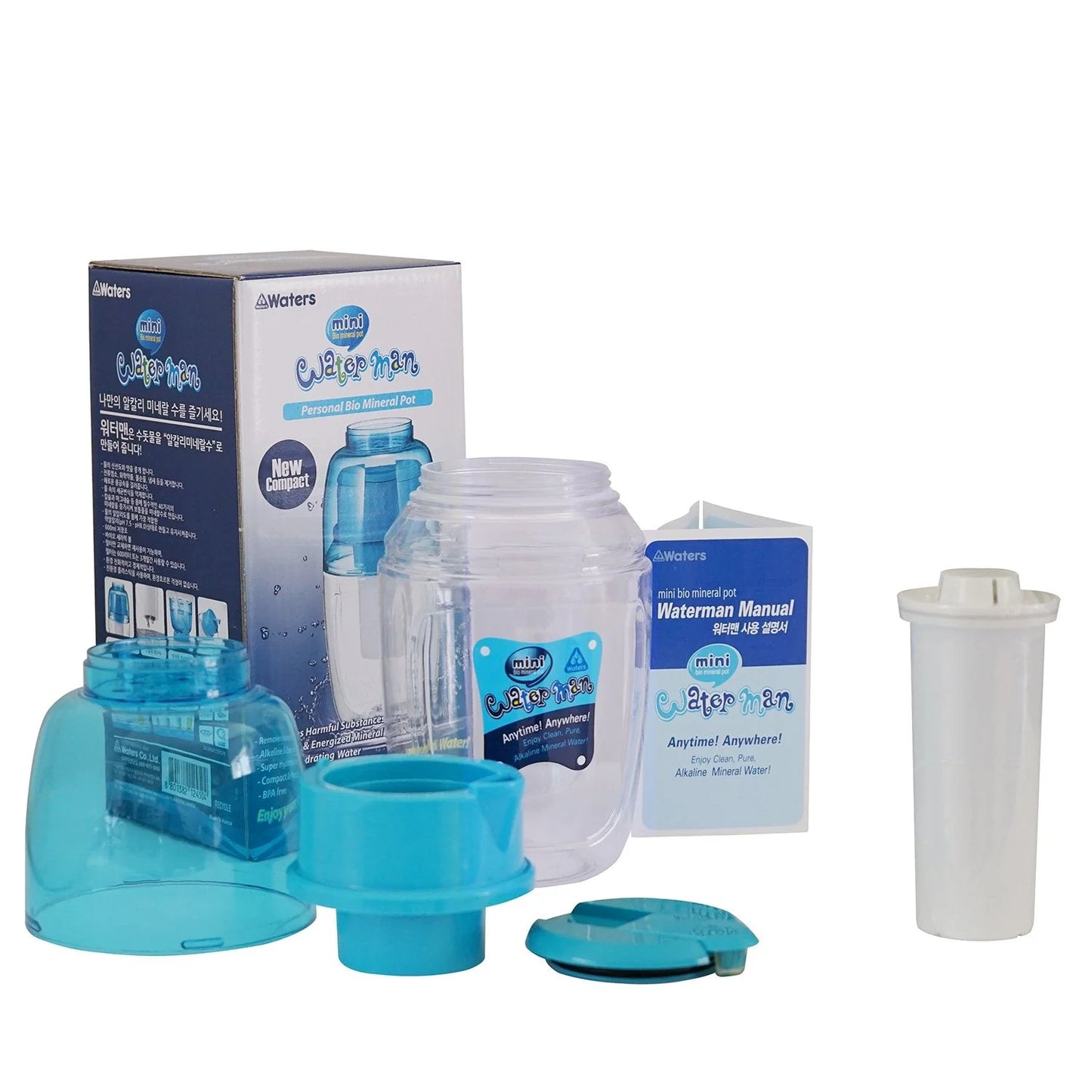 Mini Waterman Water Filter Bottle 600ml - Blue