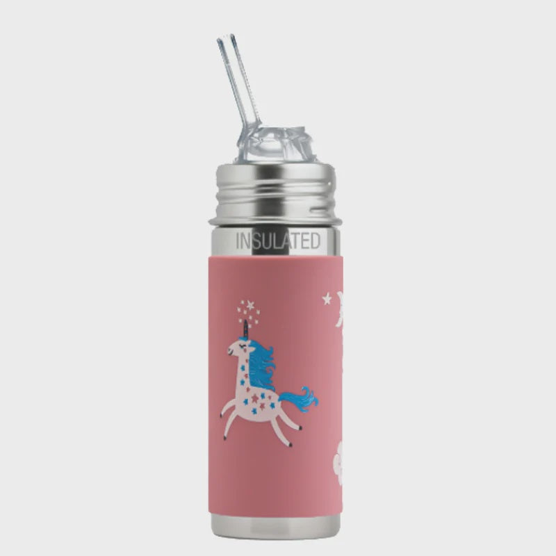 Pura Kiki Stainless Steel Kiddo Straw Bottle 325ml - Unicorn