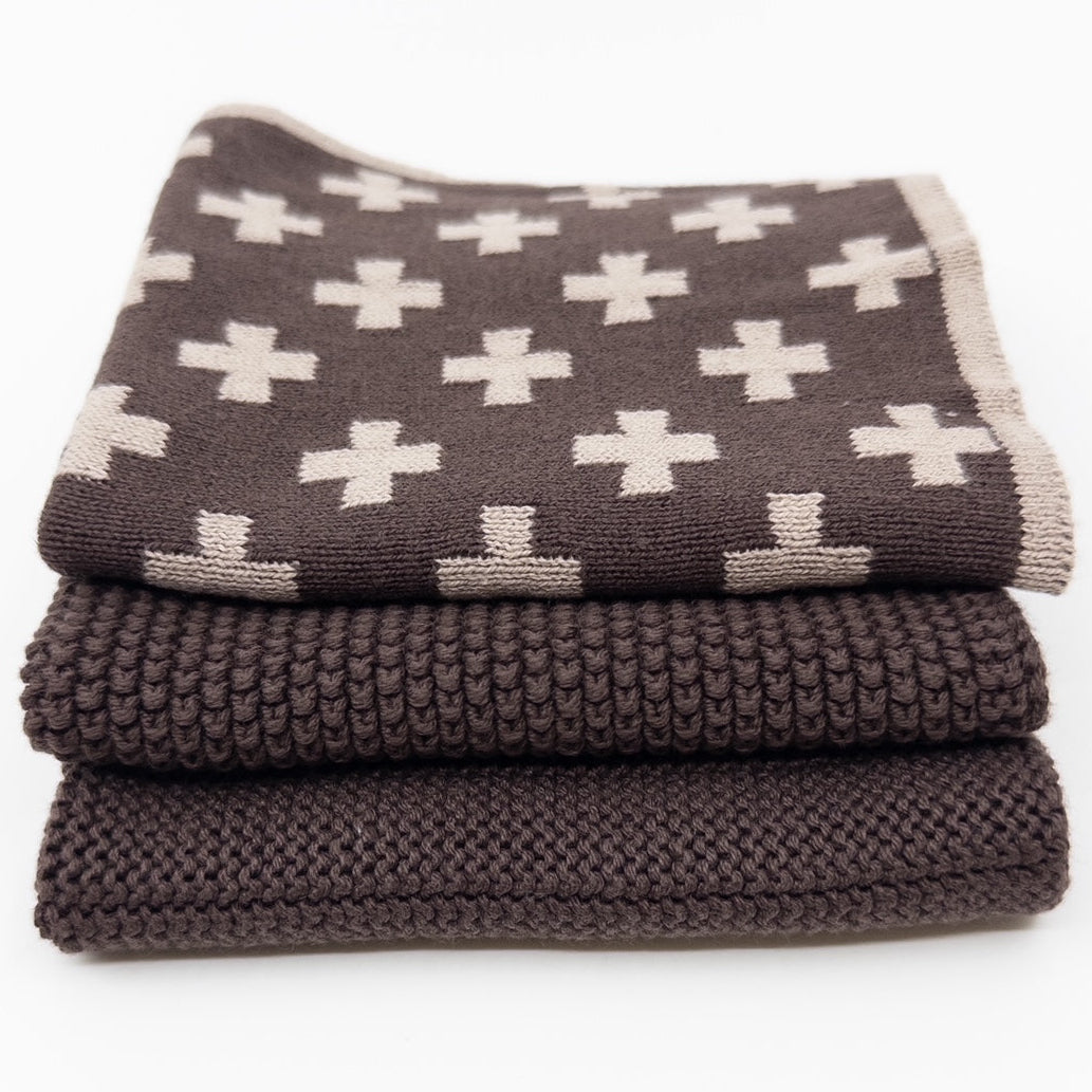 Ecovask Dish Cloth 3pc Variety Pack Organic Cotton