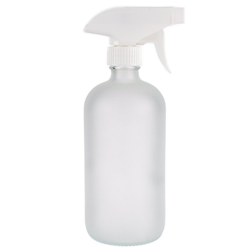 Frosted Glass Bottle with White Trigger Spray - 500ml