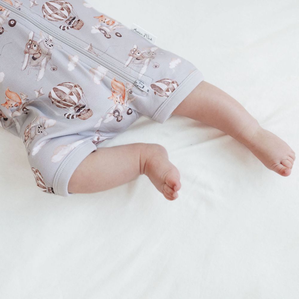 Aster & Oak Flying Friends Zip Romper