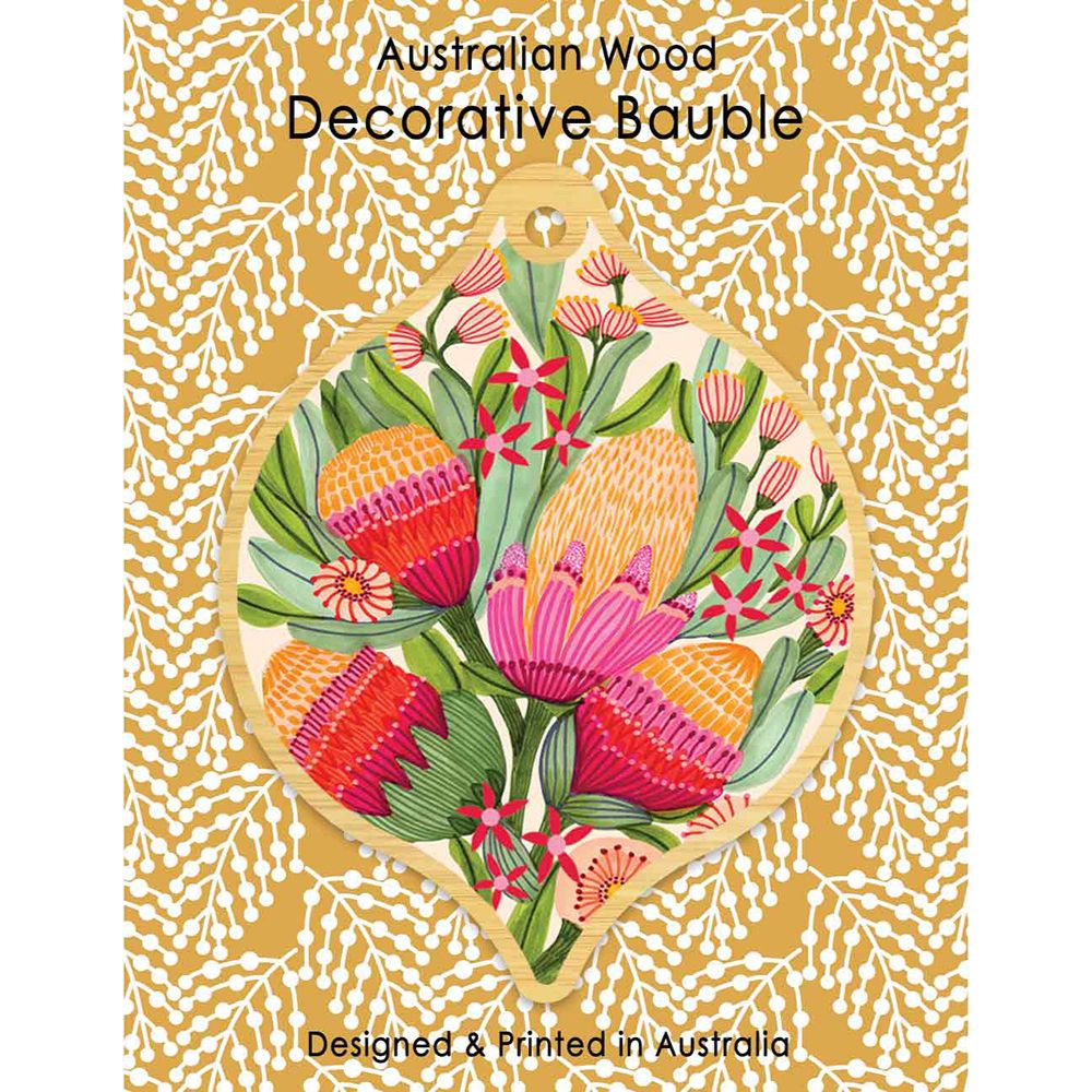 Aero Decorative Wooden Bauble - Protea & Gum