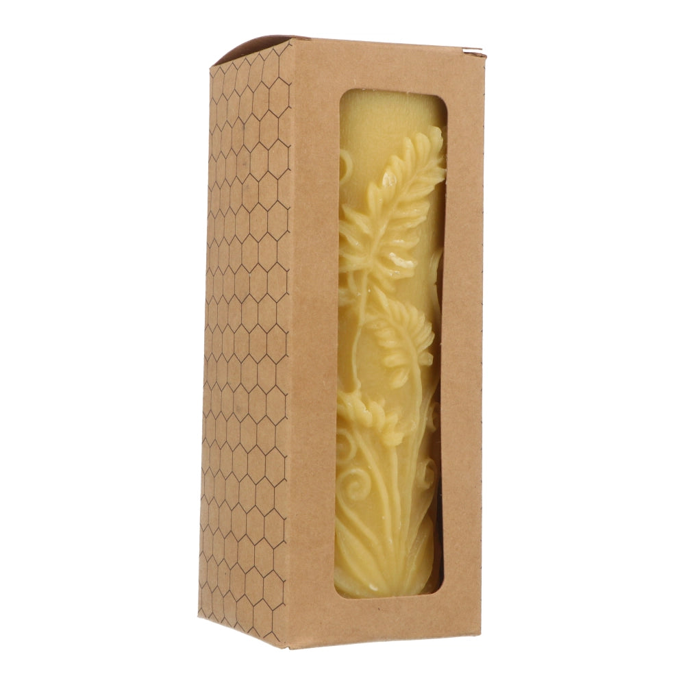 Bens Bees Beeswax Candle - Fern Motif (approx. 22 hours burn time)