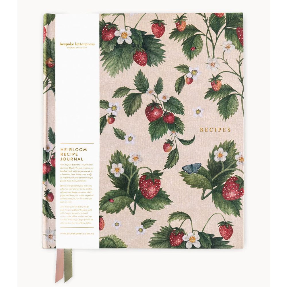 Bespoke Letterpress Heirloom Recipe Book Journal