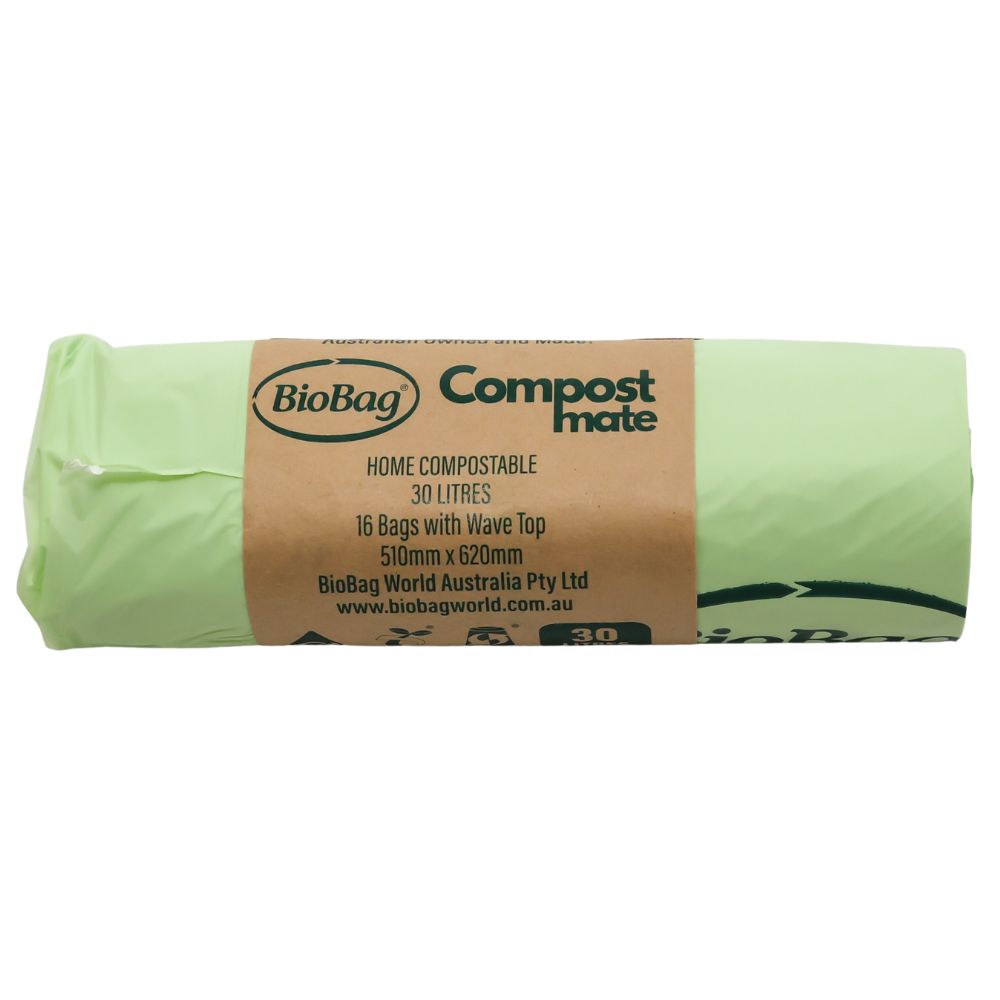 BioBag Compostable Plastic Bin Liners 30 Litre Compost Mate (16 Bags)