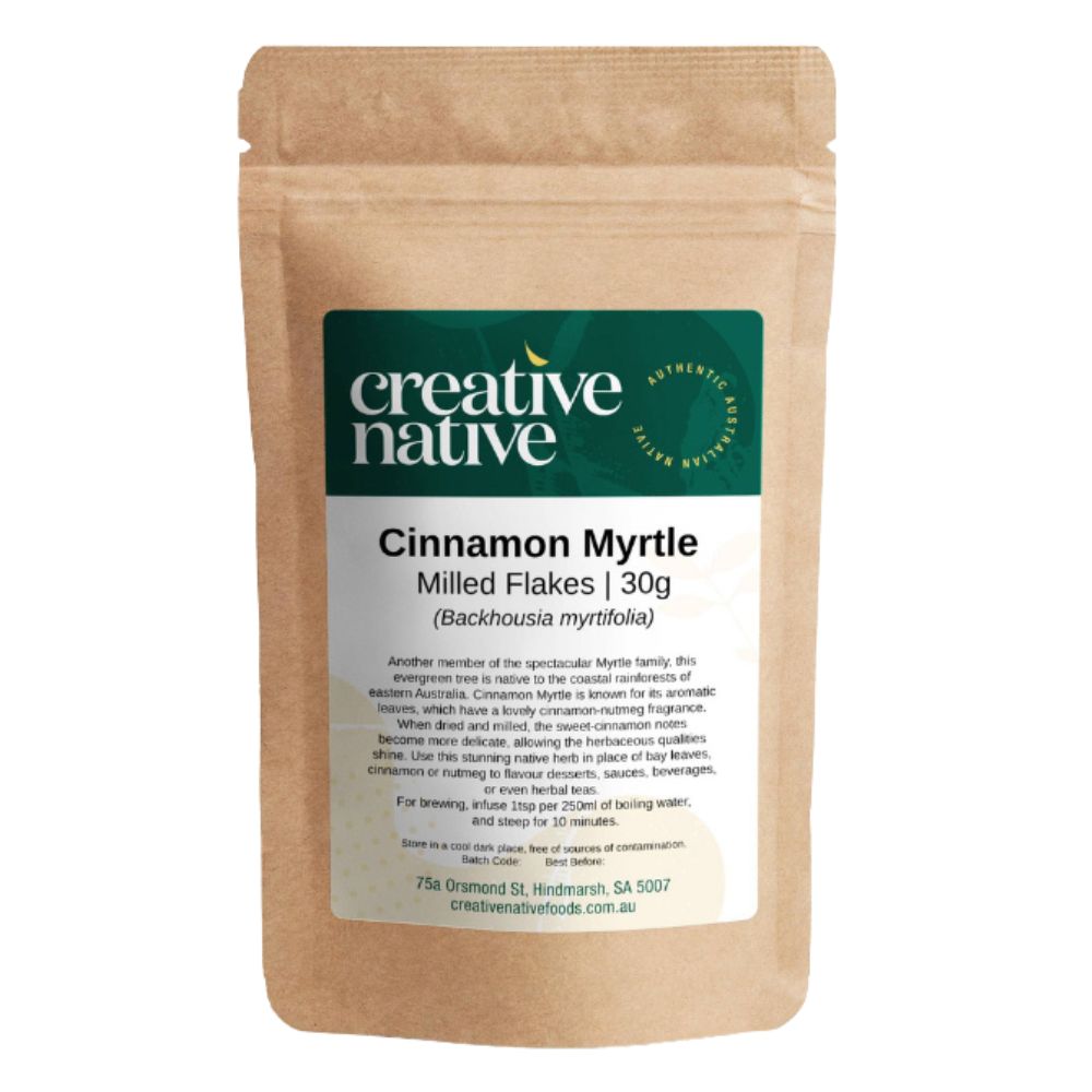 Creative Native Cinnamon Myrtle Flakes 30g BEST BEFORE OCTOBER 26