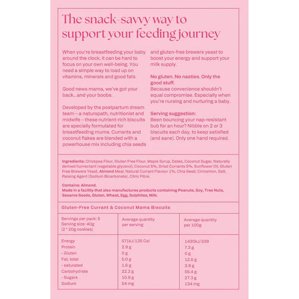 Franjos Kitchen Lactation Cookies Mama Biscuits - Currant and Coconut Gluten Free (New Chewy Formula)