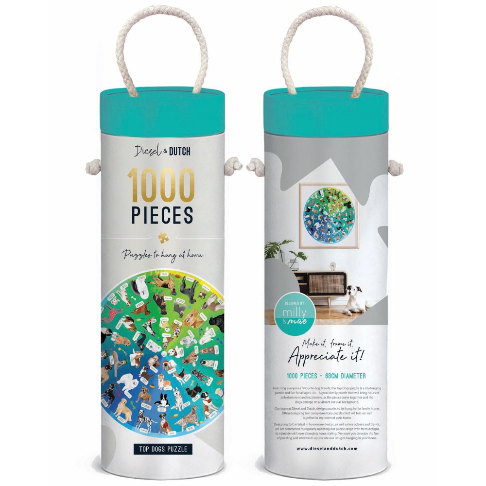 Diesel & Dutch 1000pc Jigsaw Puzzle - Top Dogs (68cm round)