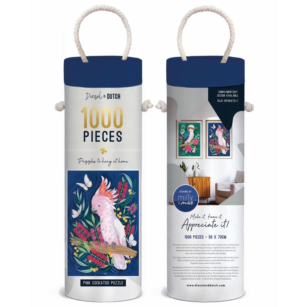 Diesel & Dutch 1000pc Wall Jigsaw Puzzle - Pink Cockatoo