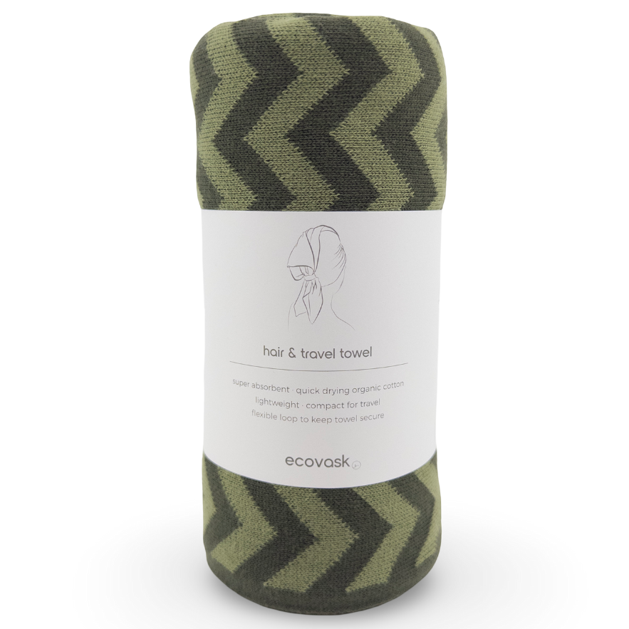Ecovask Travel Towel & Hair Wrap - Organic Cotton
