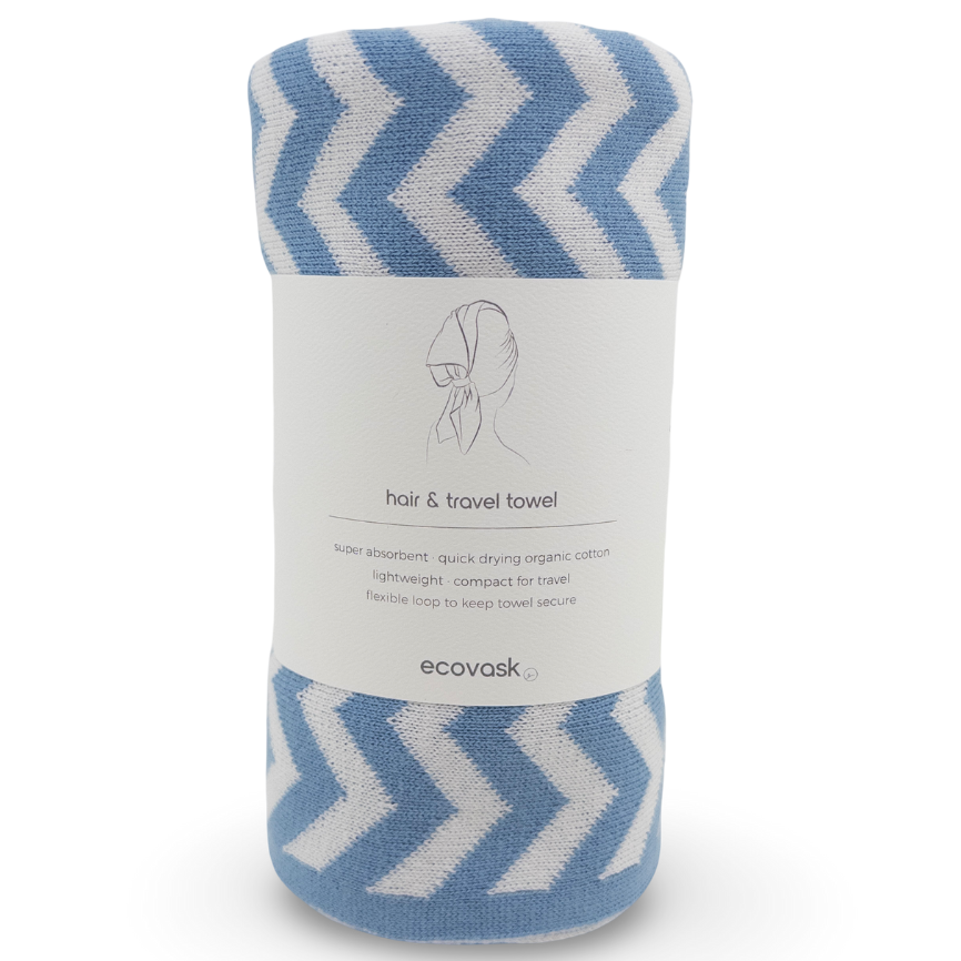 Ecovask Travel Towel & Hair Wrap - Organic Cotton