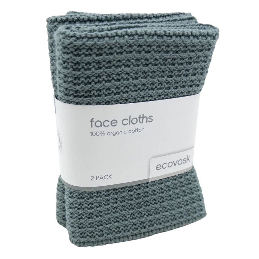 Ecovask Face Cloth 2pk Organic Cotton