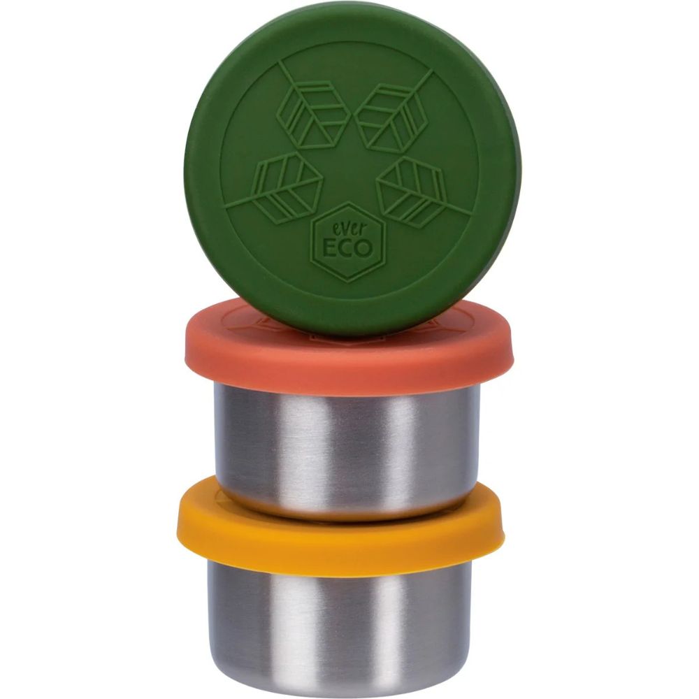 Ever Eco Stainless Steel Round MINI Containers Set of 3 60ml