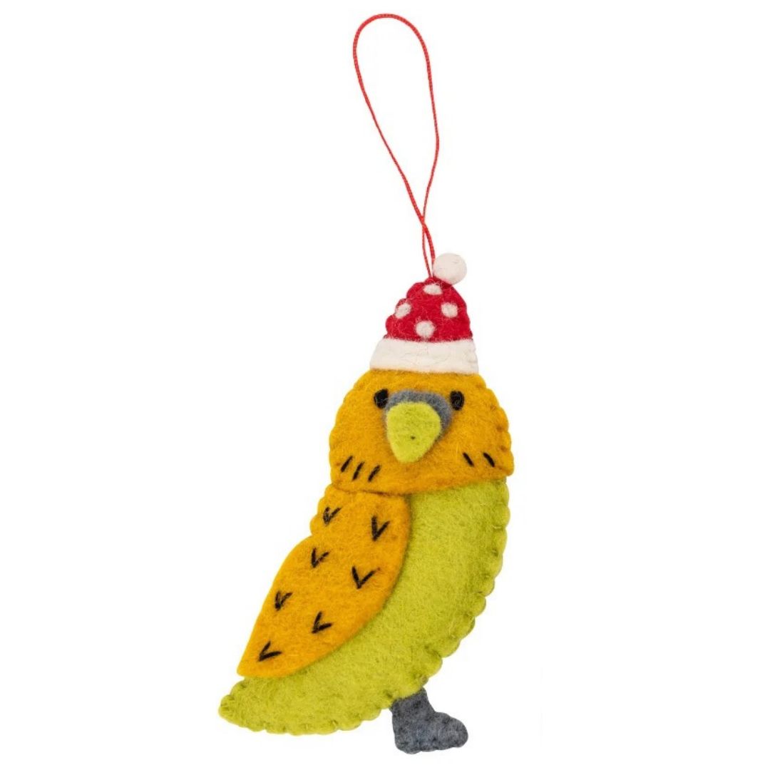 Fairtrade Felt Christmas Decoration - Budgie