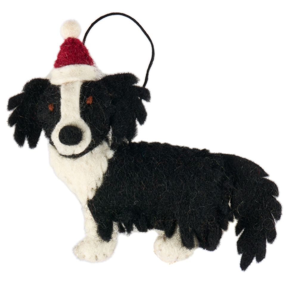Fairtrade Felt Christmas Decoration - Border Collie