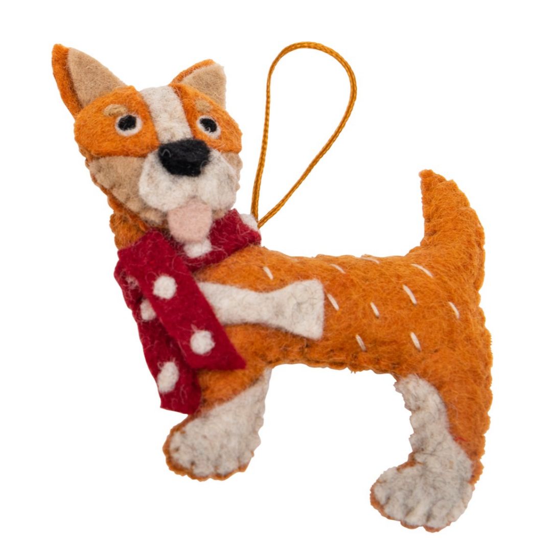 Fairtrade Felt Christmas Decoration - Cattle Dog