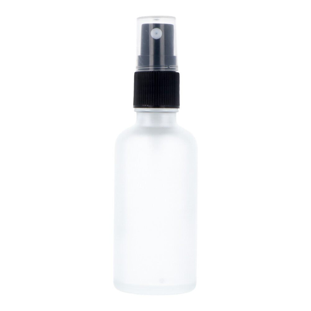 Frosted Glass Bottle with Black Atomiser - 50ml