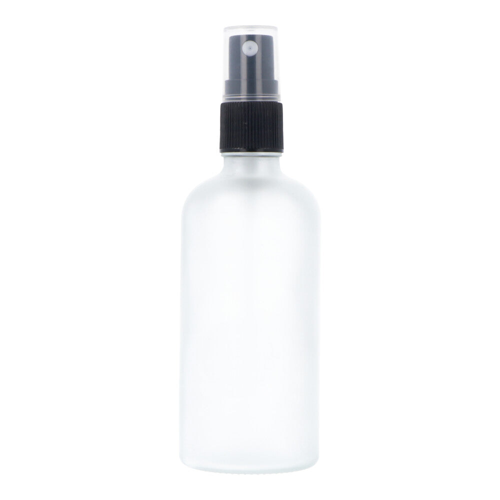 Frosted Glass Bottle with Black Atomiser - 100ml