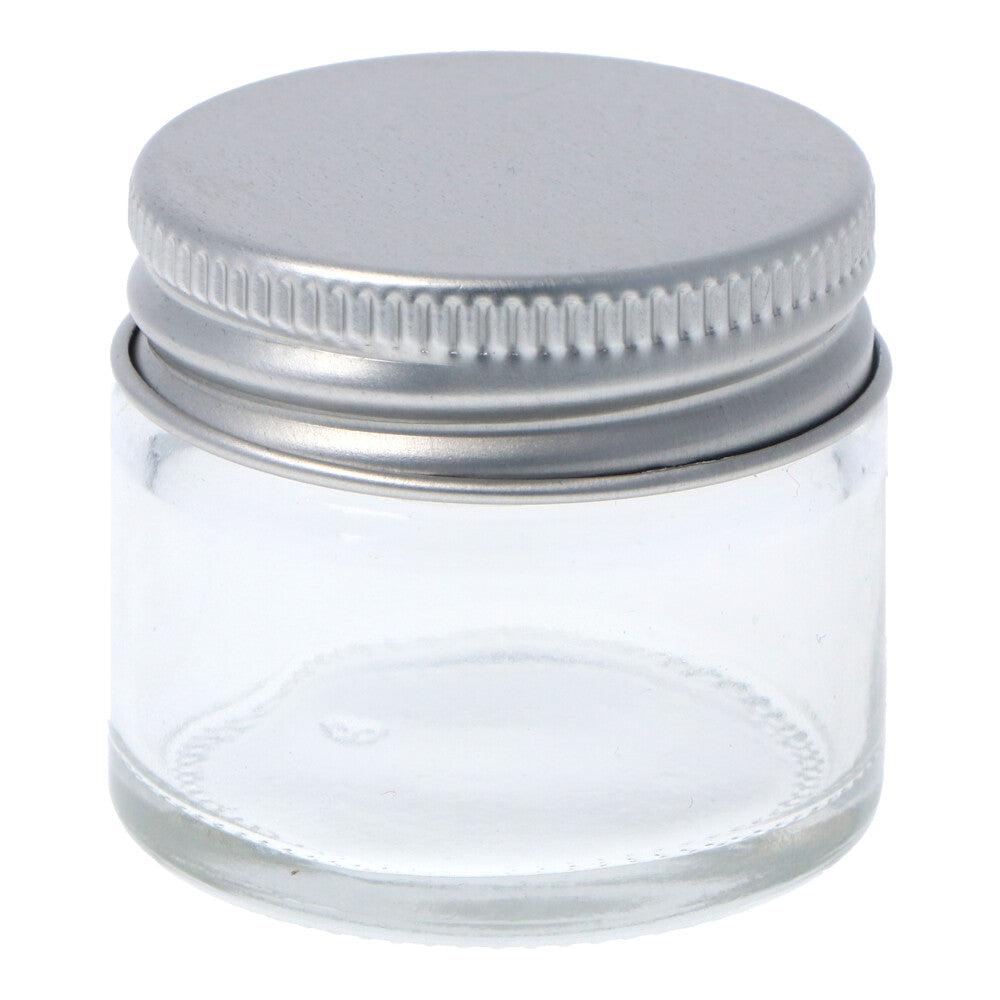 Clear Glass Jar with Silver Lid - 15ml