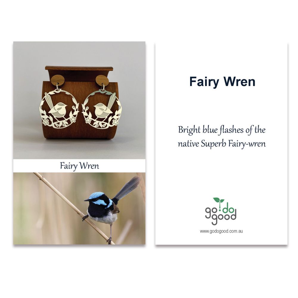 Go Do Good Hook Earrings - Fairy Wren
