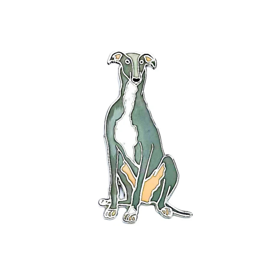 Red Parka Enamel Pin - Greyhound