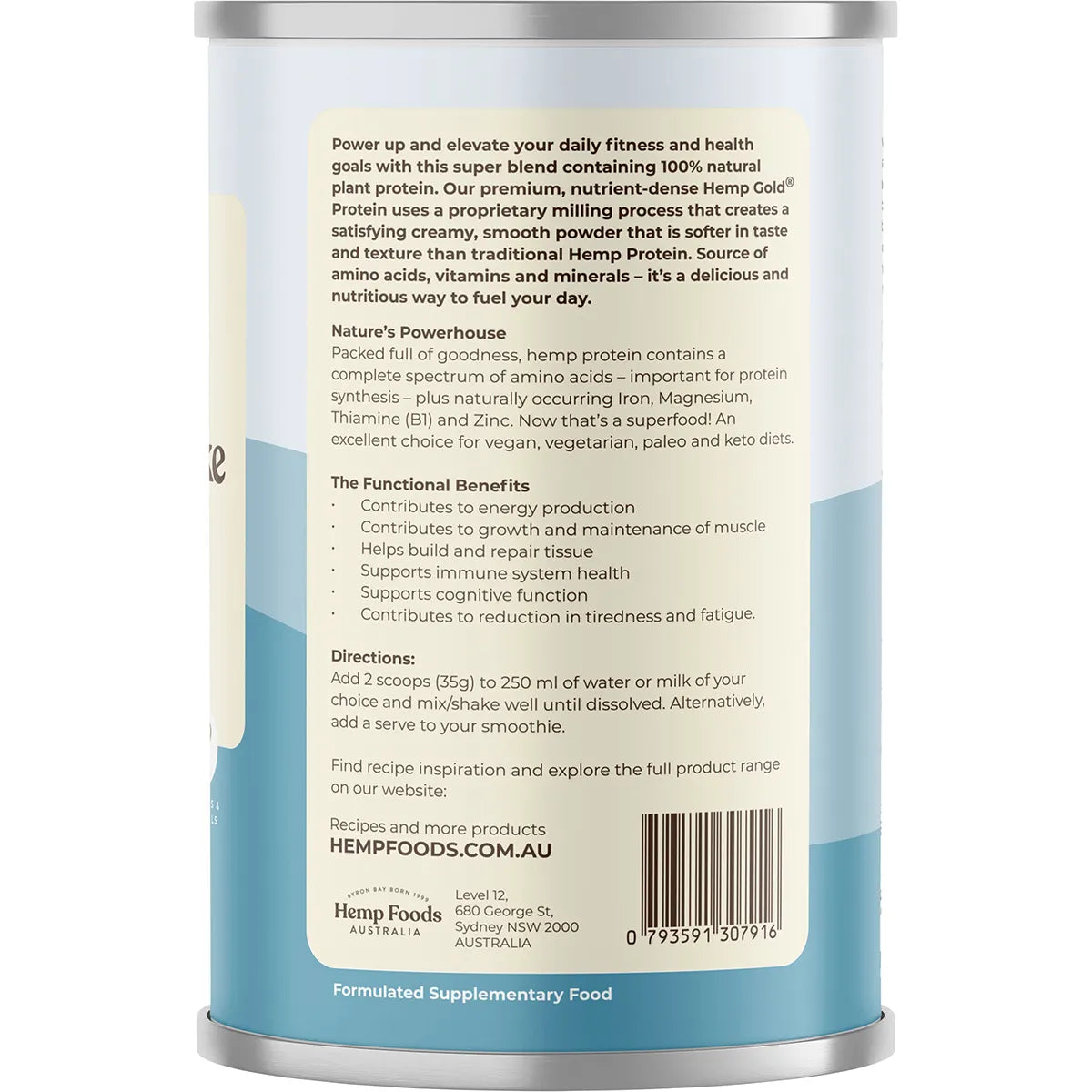 Hemp Foods Australia Organic Hemp Protein Shake - Vanilla 420g