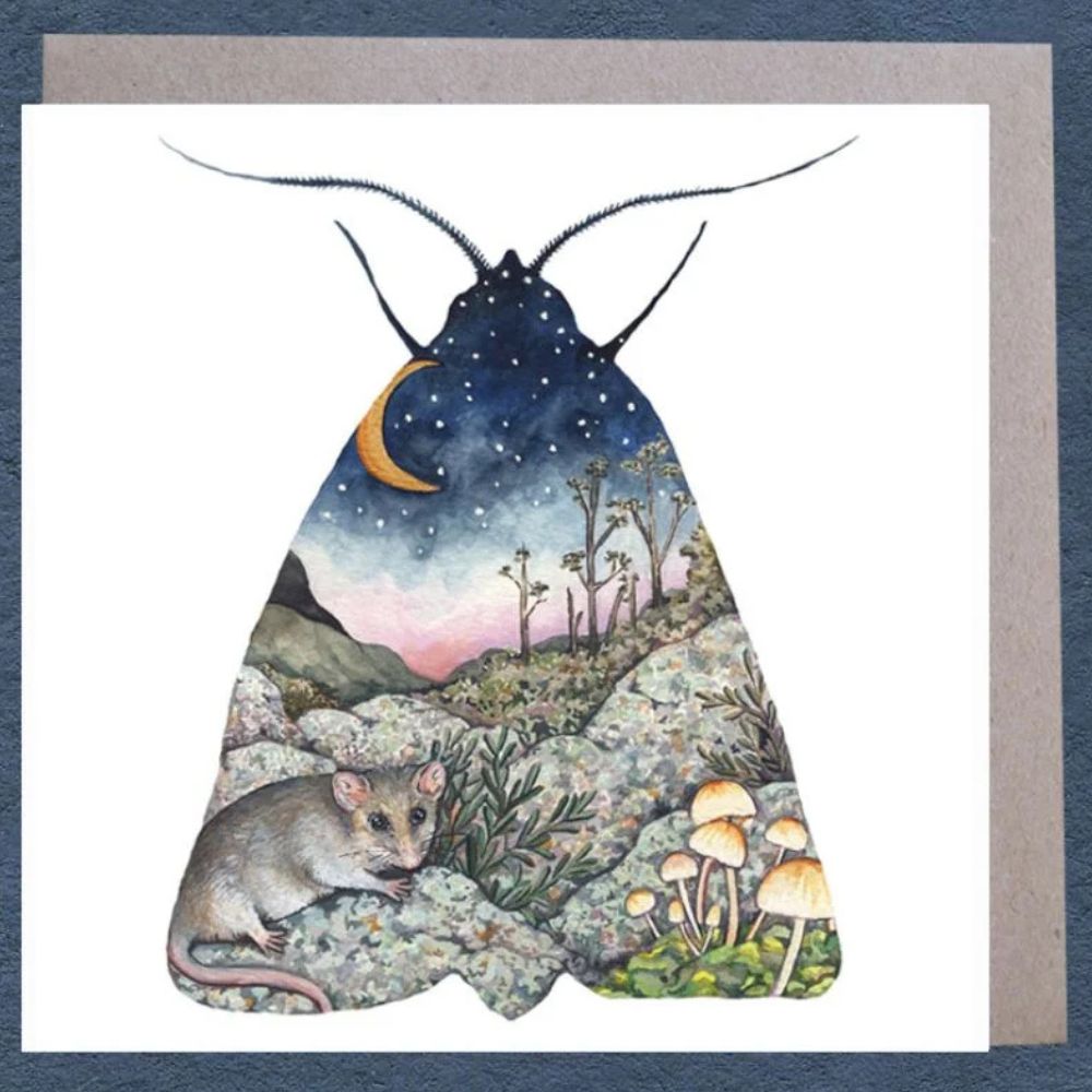 Ingrid Bartkowiak Square Art Card - Bogong Moth
