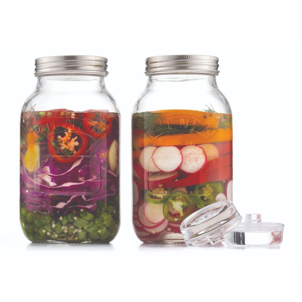 Kilner Fermentation Jar Kit with Two 1 Litre Jars, Airlock Lids, Weights