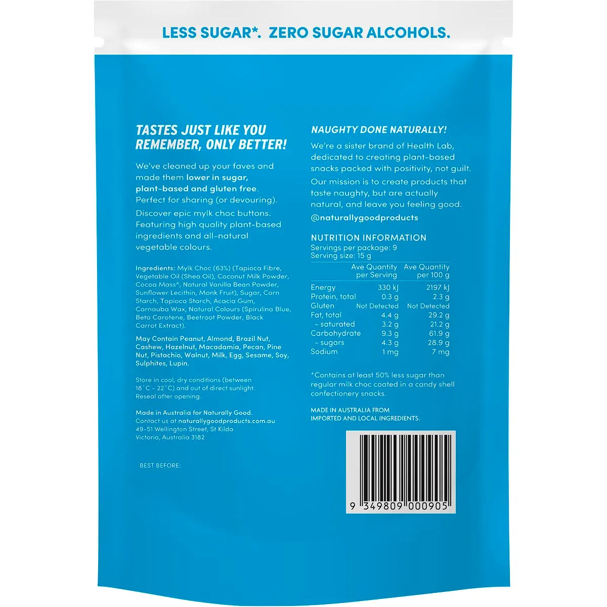 Naturally Good Original Mylk Partyz Chocolate Buttons 135g