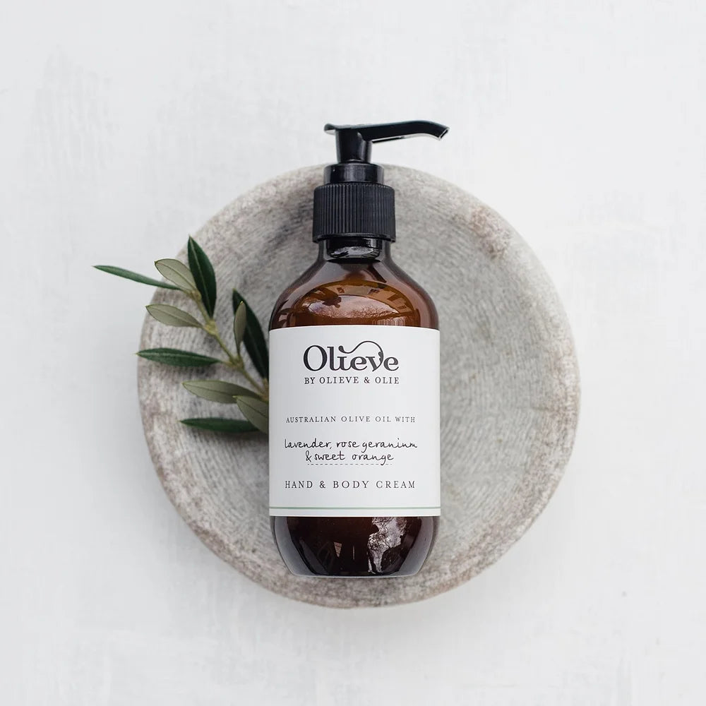 Olieve & Olie Hand & Body Cream 200ml - Lavender, Rose Geranium & Sweet Orange