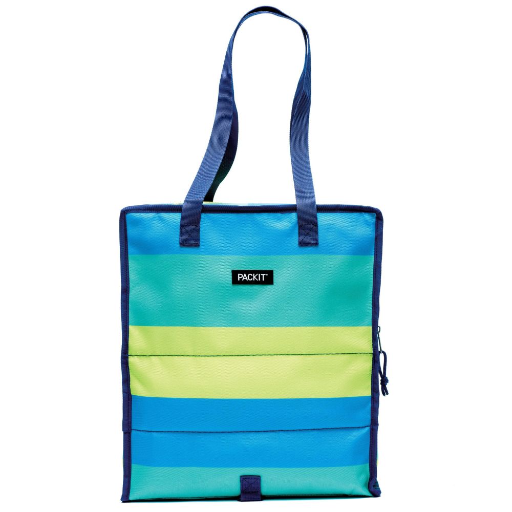 Packit Freezable Grocery Tote Bag - Fresh Stripe