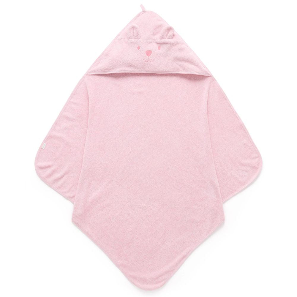 Purebaby Essential Bear Cotton Hooded Towel