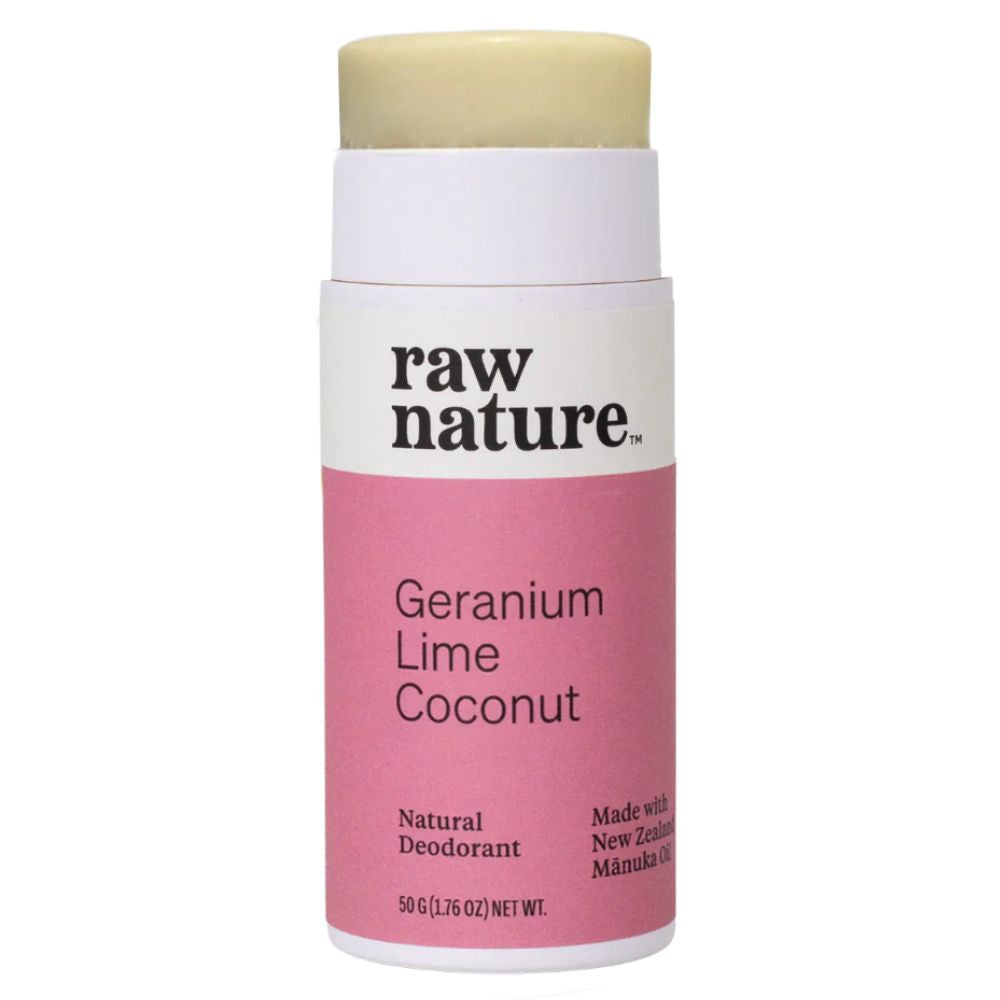 Raw Nature Deodorant Stick 50g - Geranium, Lime & Coconut