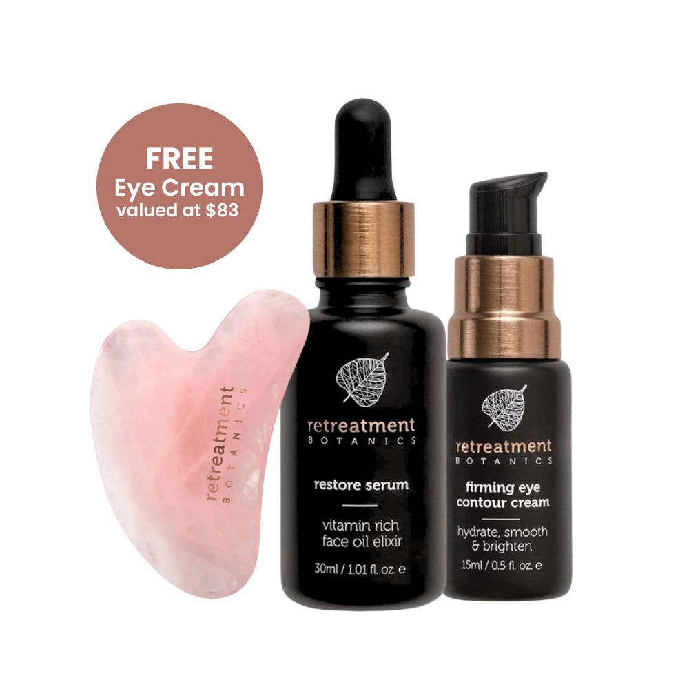 Retreatment Botanics Restore Serum & Gua Sha with FREE Eye Contour Cream
