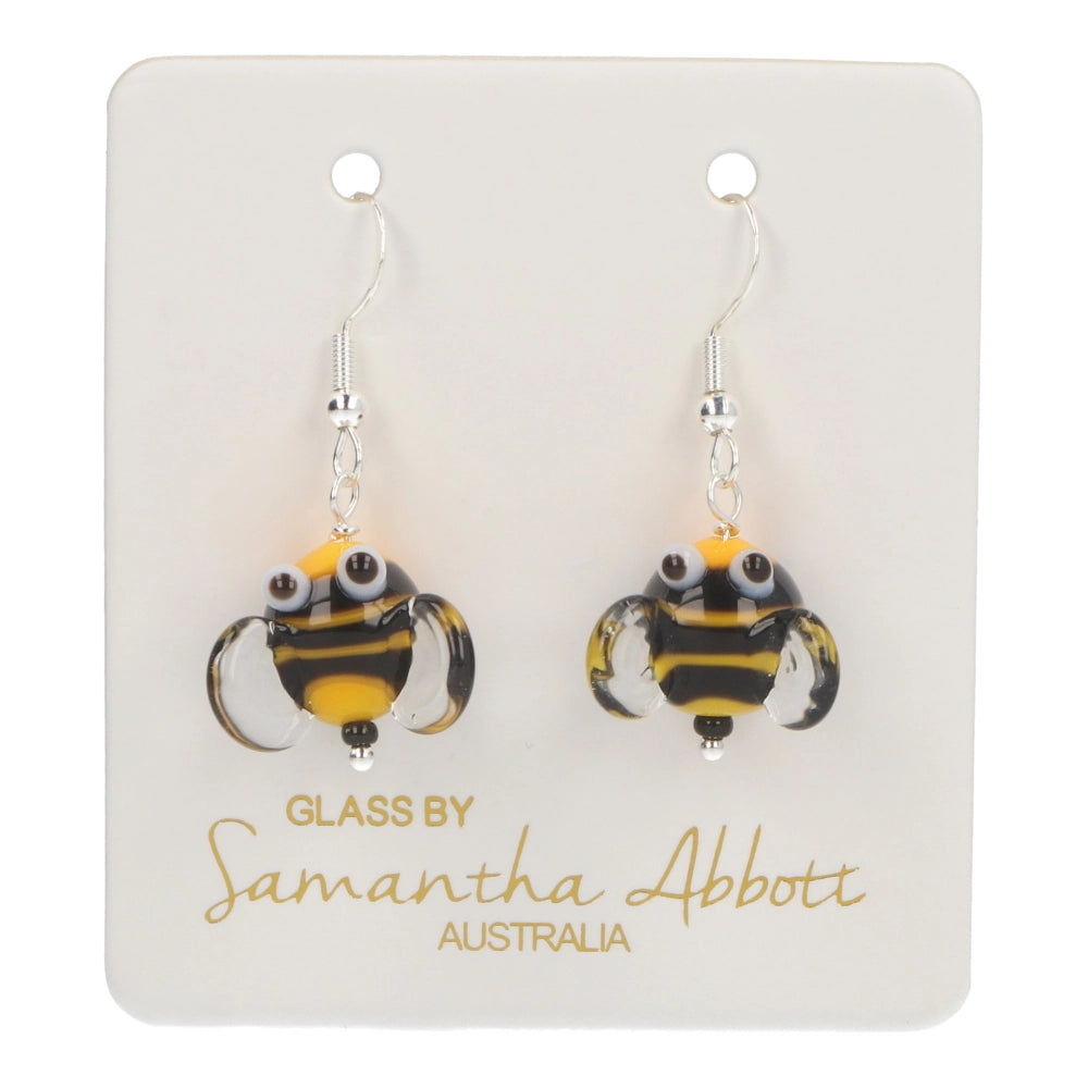 Samantha Abbott Glass Drop Earrings - Bumble Bee