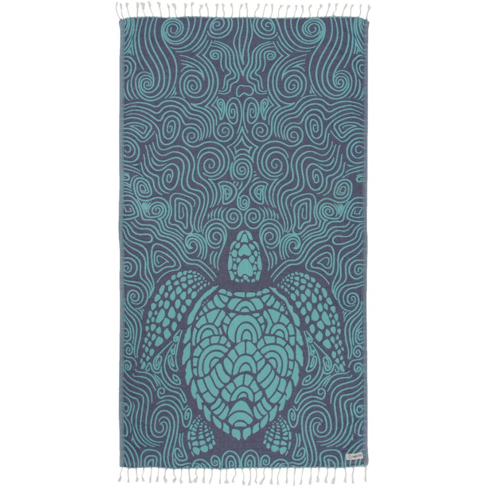 Sand Cloud Organic Cotton Beach Towel - Turtle Mint Swirl (93cm x 170cm)