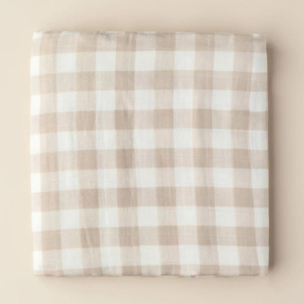 Snug as a Bub & Co. Organic Swaddle - Beige Gingham