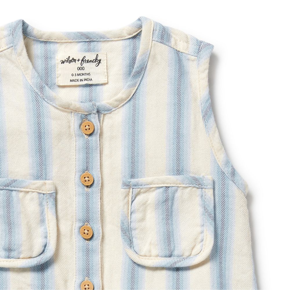 Wilson & Frenchy Organic Growsuit - Deep Blue Stripe