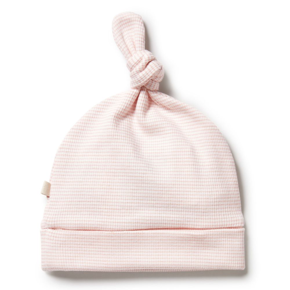 Wilson & Frenchy Organic Stripe Rib Knot Hat - Cantaloupe