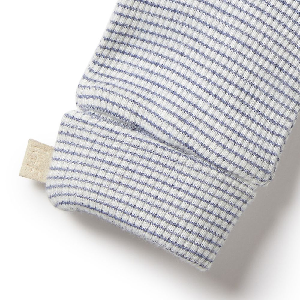 Wilson & Frenchy Organic Stripe Rib Mittens - Rain Drop