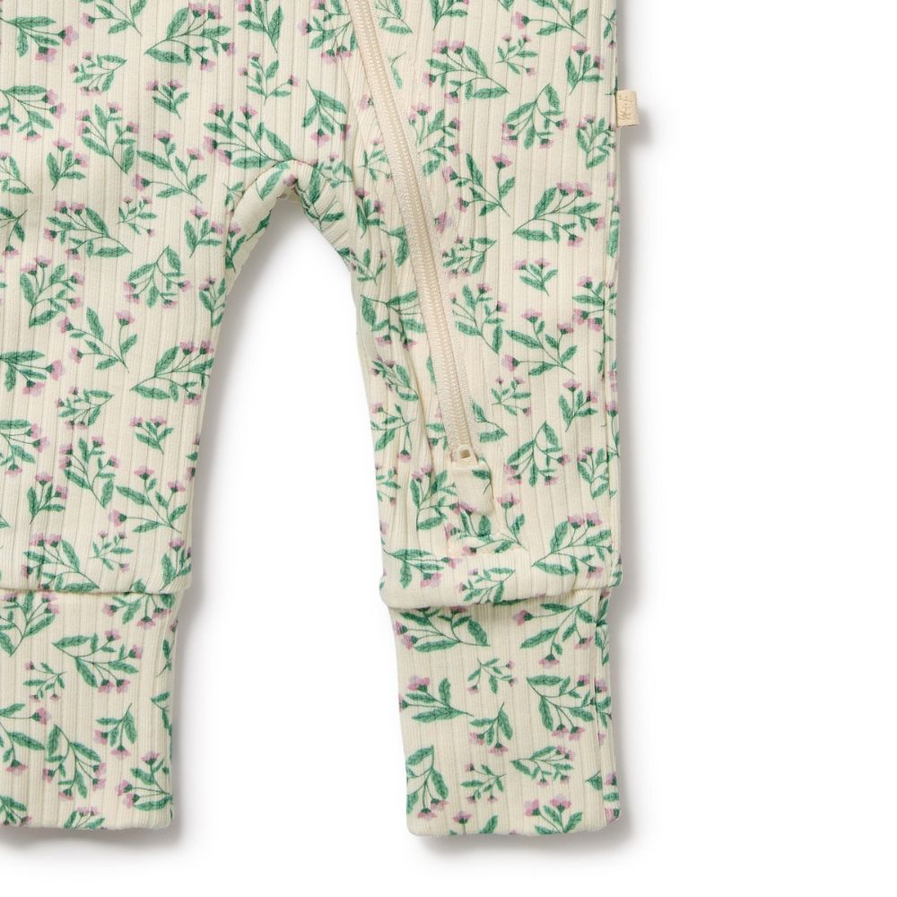 Wilson & Frenchy Organic Zipsuit with Feet - Periwinkle