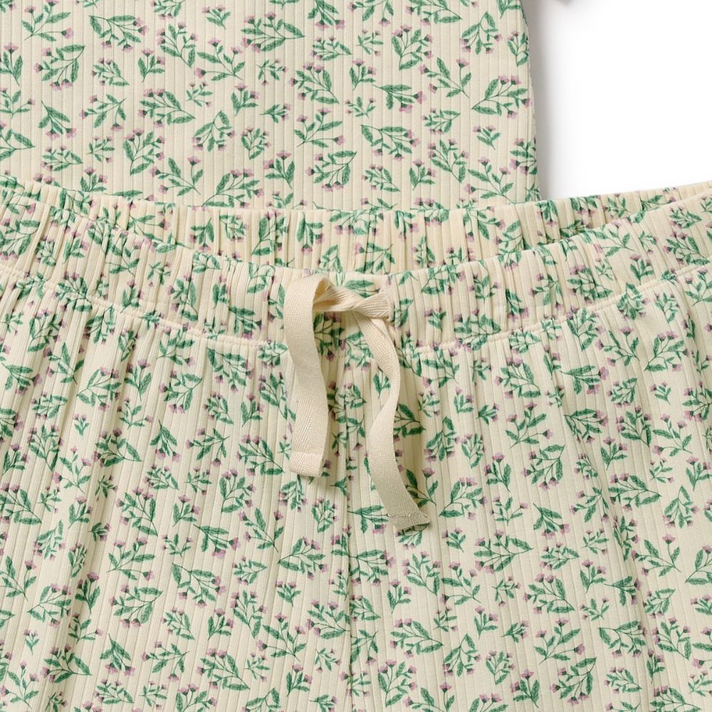 Wilson & Frenchy Organic Cotton Drop Needle Women's Pyjamas - Periwinkle