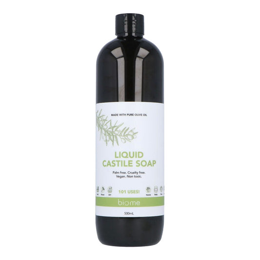 Biome Concentrated Liquid Castile Soap Unscented 500ml Australian Made (Plastic Bottle)