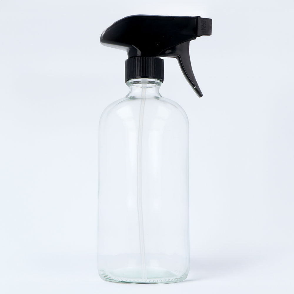 Clear Glass Bottle With Black Trigger Spray 500ml clear-glass-bottle-with-black-trigger-spray-500ml