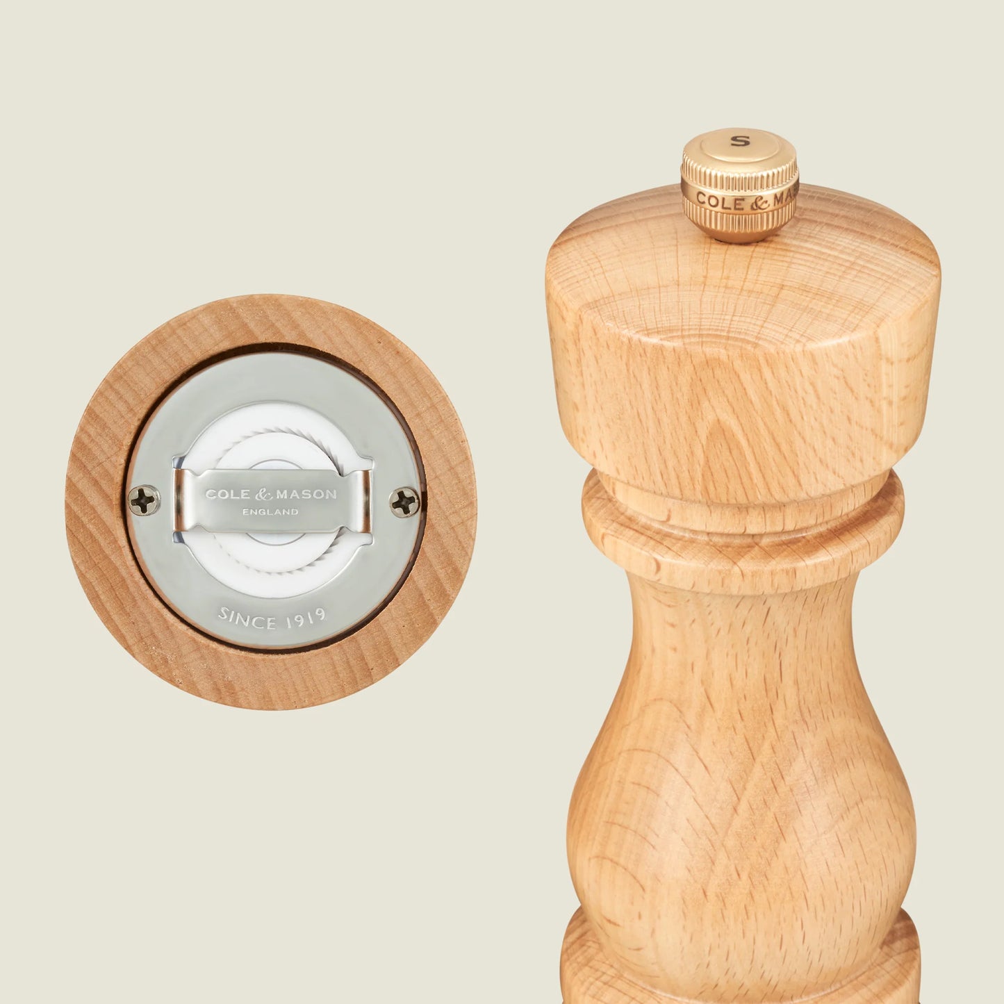 Cole & Mason London Salt & Pepper Mill 13cm Set - Beech