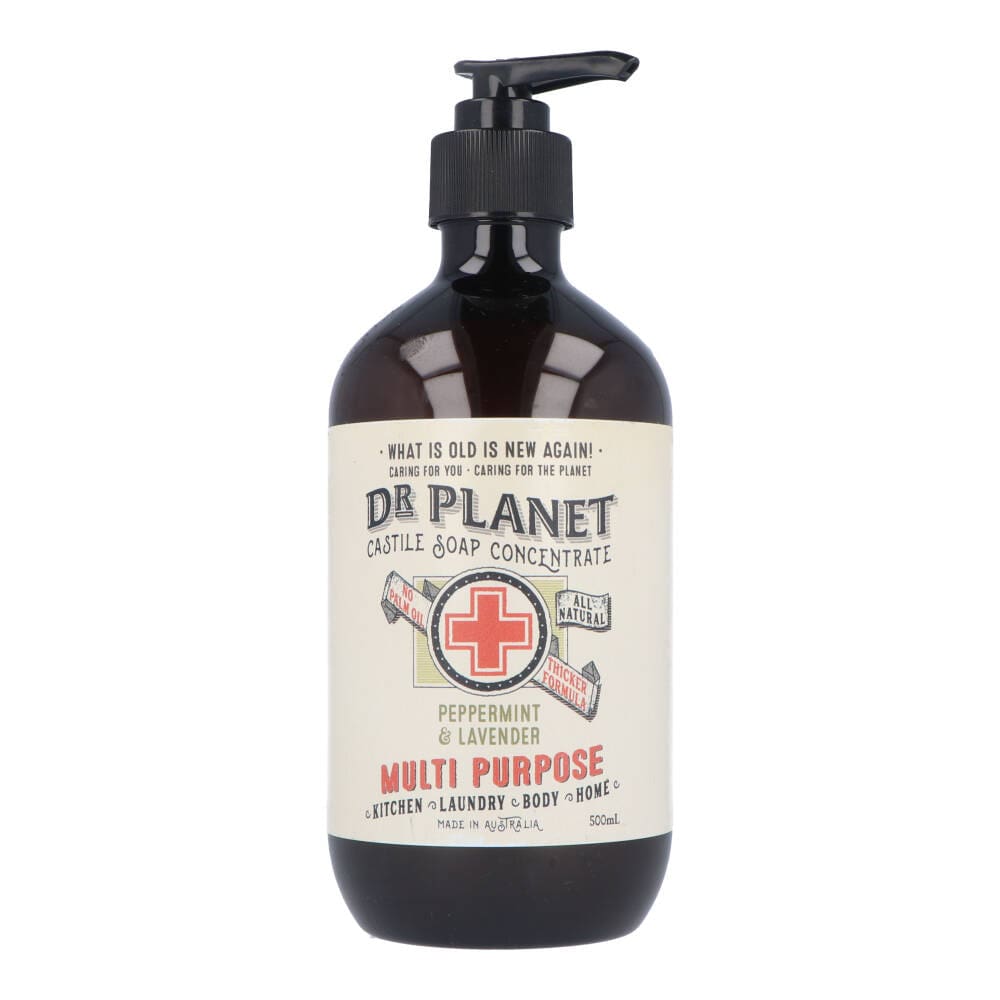 Dr Planet Castile Soap 500ml Peppermint & Lavender