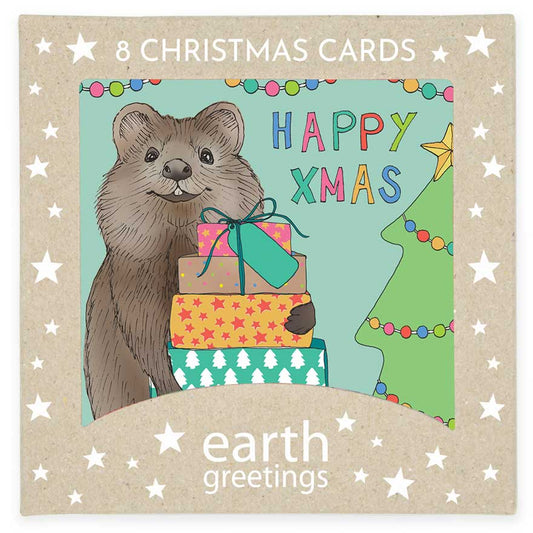 Earth Greetings Boxed Christmas Card - Happy Quokka 8pk