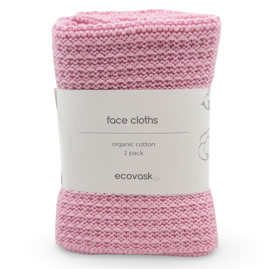 Ecovask Face Cloth 2pk Organic Cotton